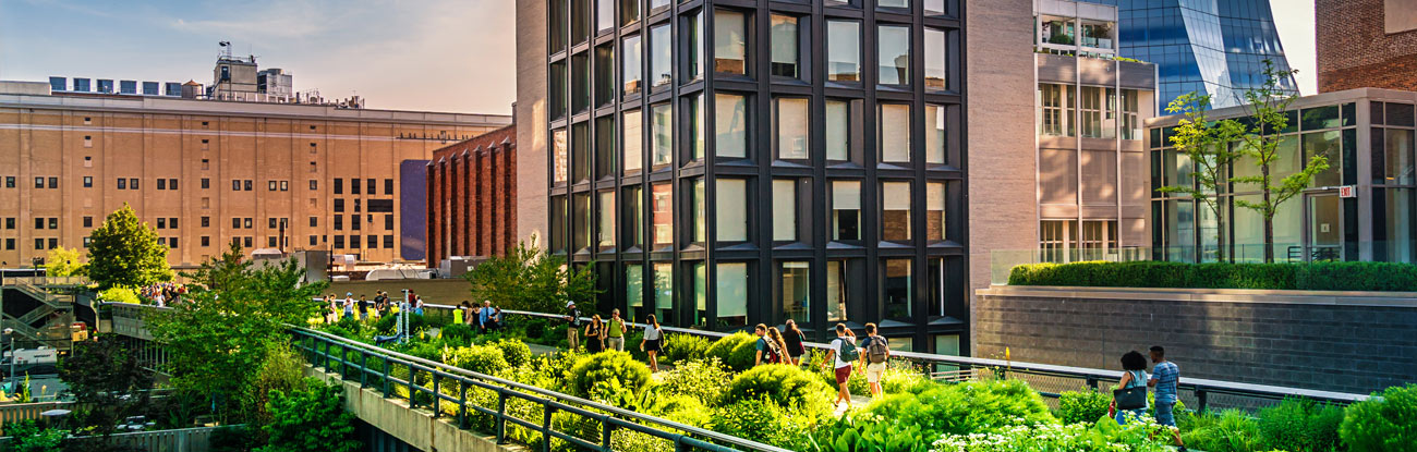 Woman overlooking New York street