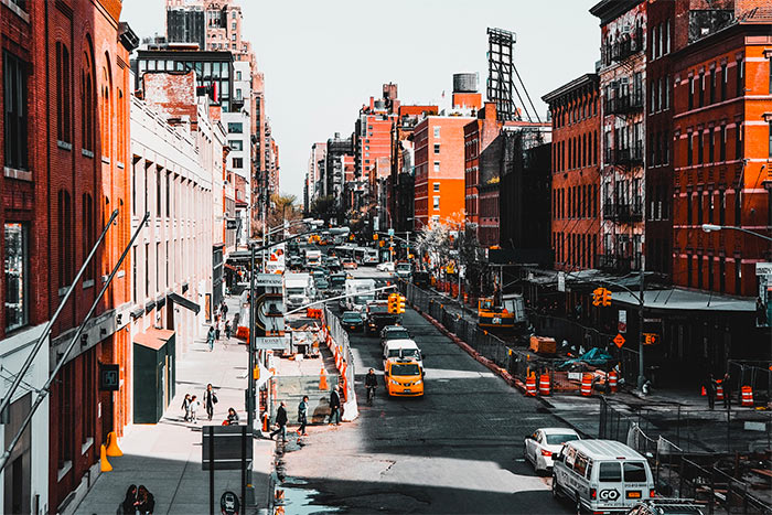 View of the street from High Line Park